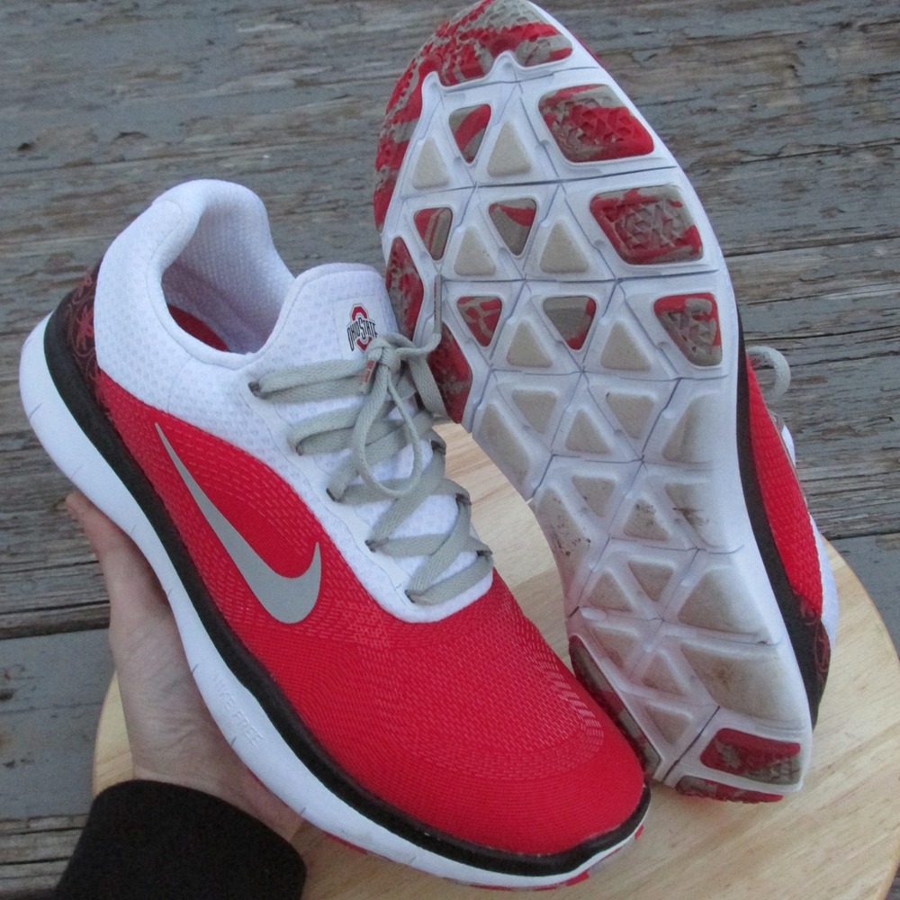 Nike Free Trainer V7 Ohio State Shoes Mens 10 US Red OSU Buckeyes Gym AA0881-605